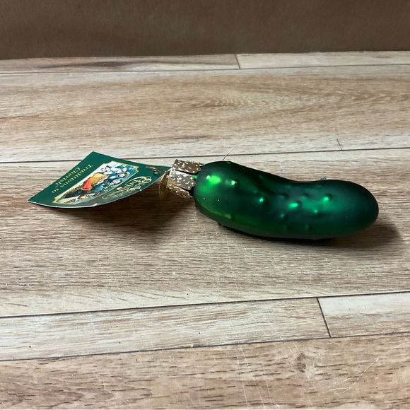 Old World Christmas Sweet Pickle Tree Ornament Glass Hanging Gherkin Dill Food - Picture 4 of 7